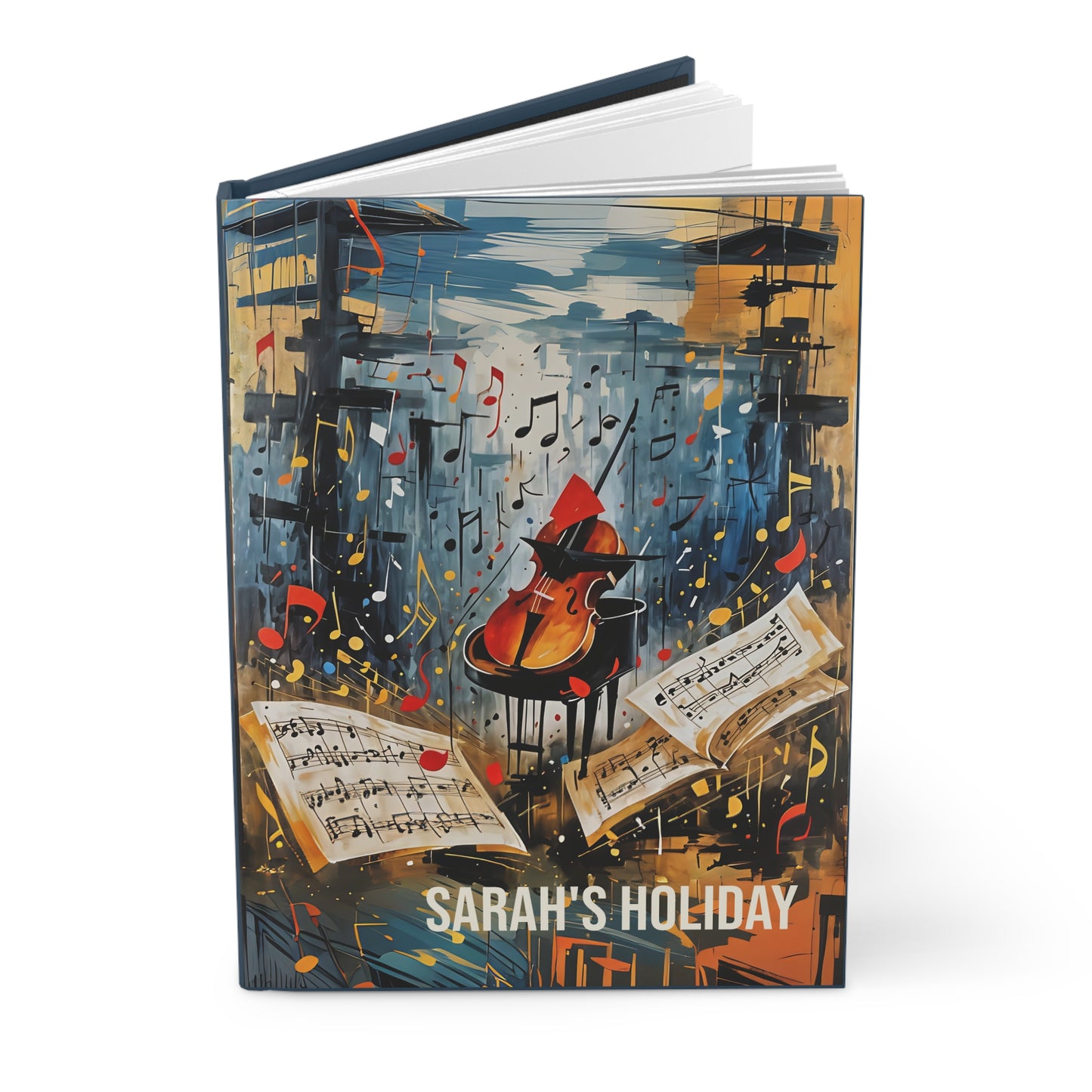 Hardcover Journal Matte - Music for the Holidays Violin Art
