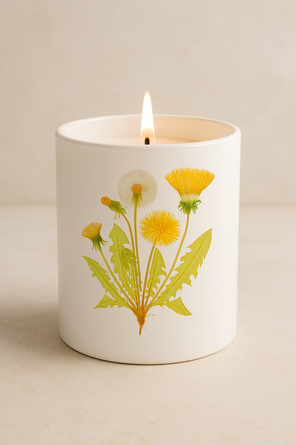 botanical watercolor illustration of Taraxacum officinale (dandelion), Transparent Outdoor Sticker — Square Weatherproof Decal