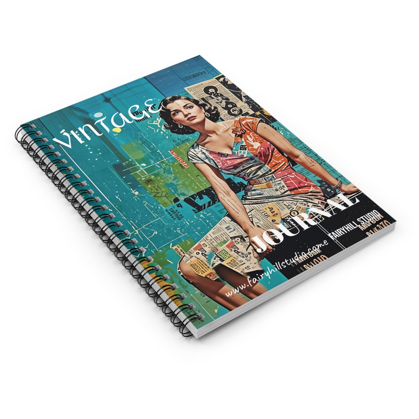 Vintage Journal Notebook - Ruled Line   Spiral Journal