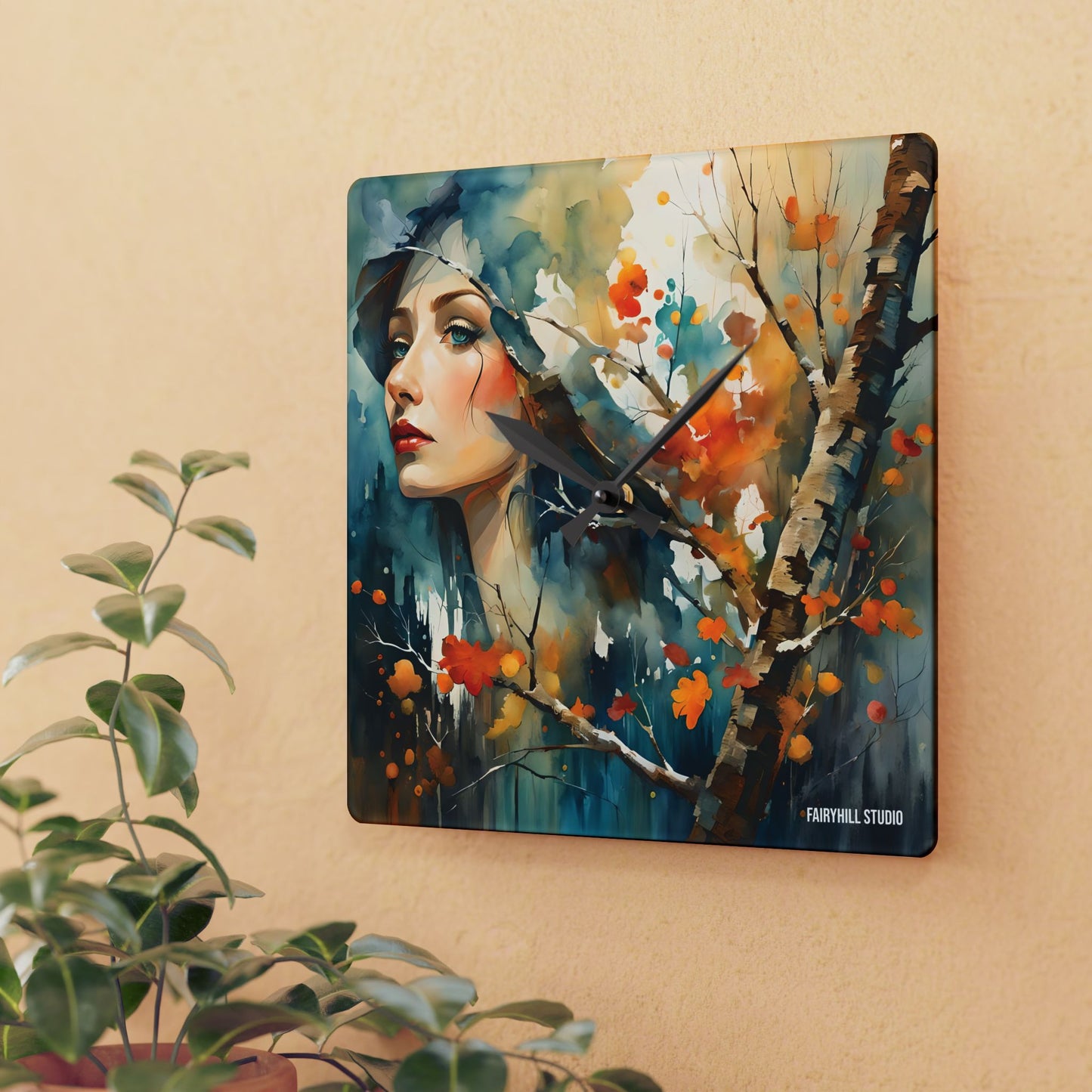 Fall  Acrylic Wall Clock