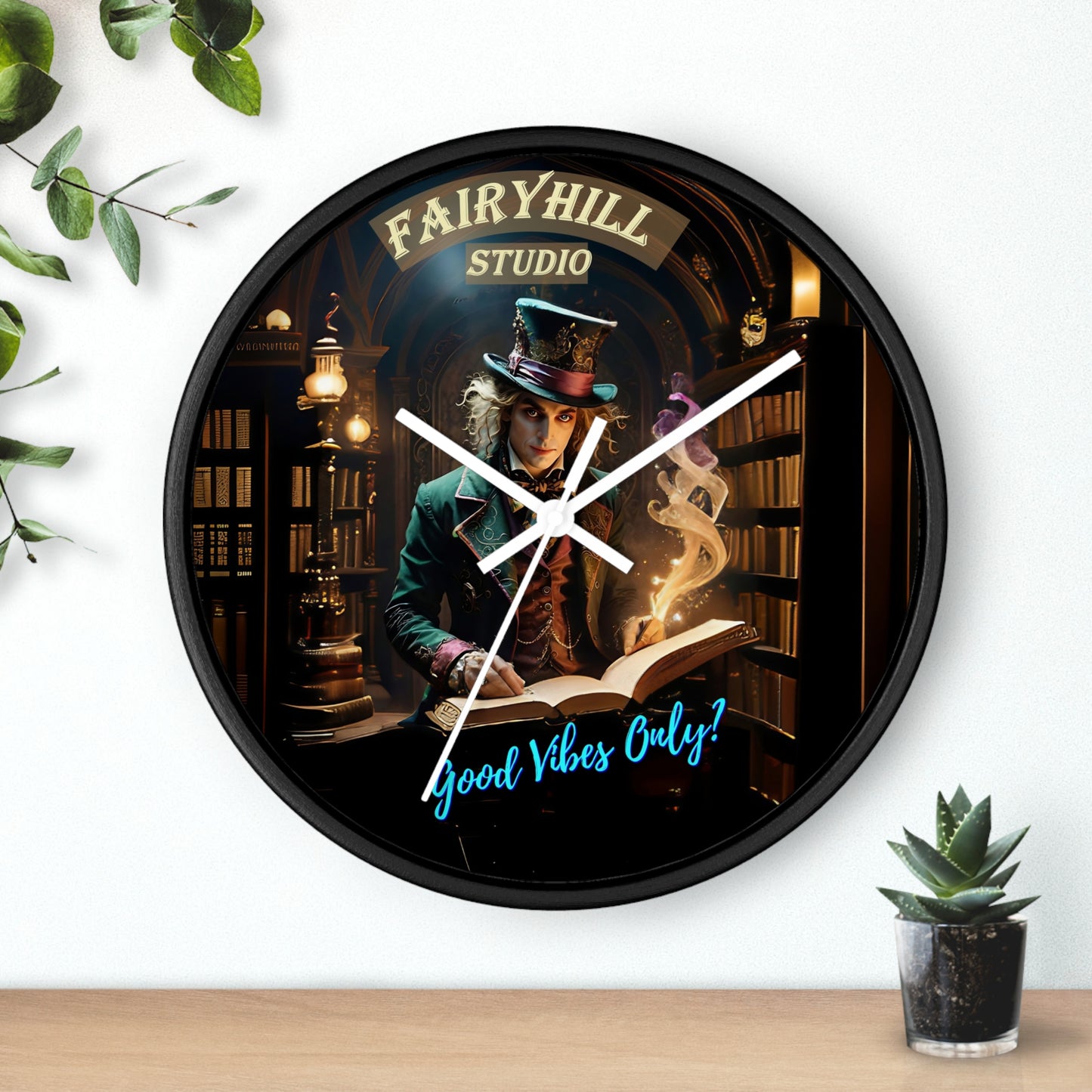 Fairy Hill Studio" Good Vibes Only"  Wall Clock