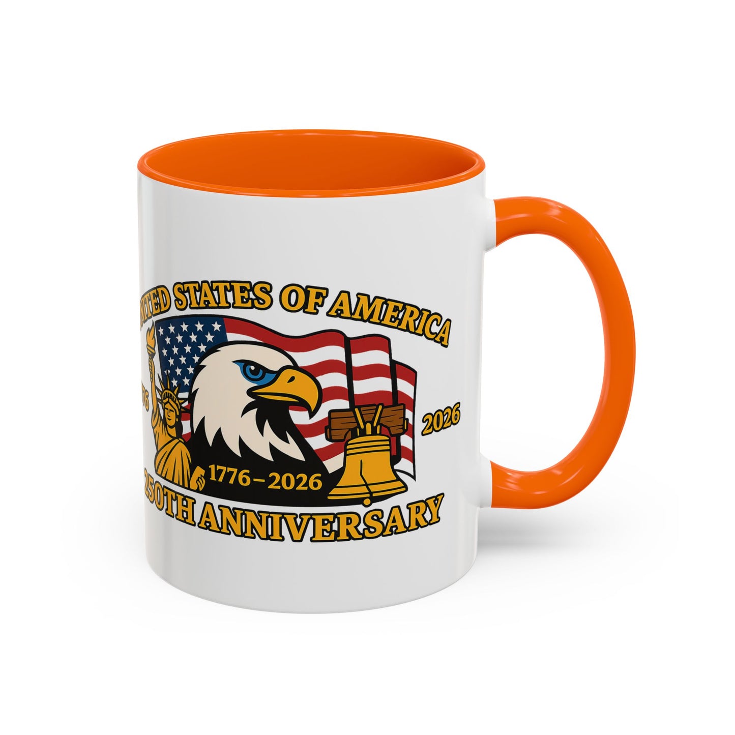 250th Anniversary USA Eagle Liberty Bell Accent Coffee Mug (11/15oz)