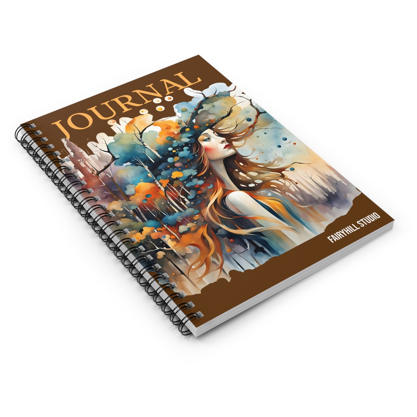 Fairy Hill Studio Woman with hat Art Journal, Spiral Notebook - Ruled Line