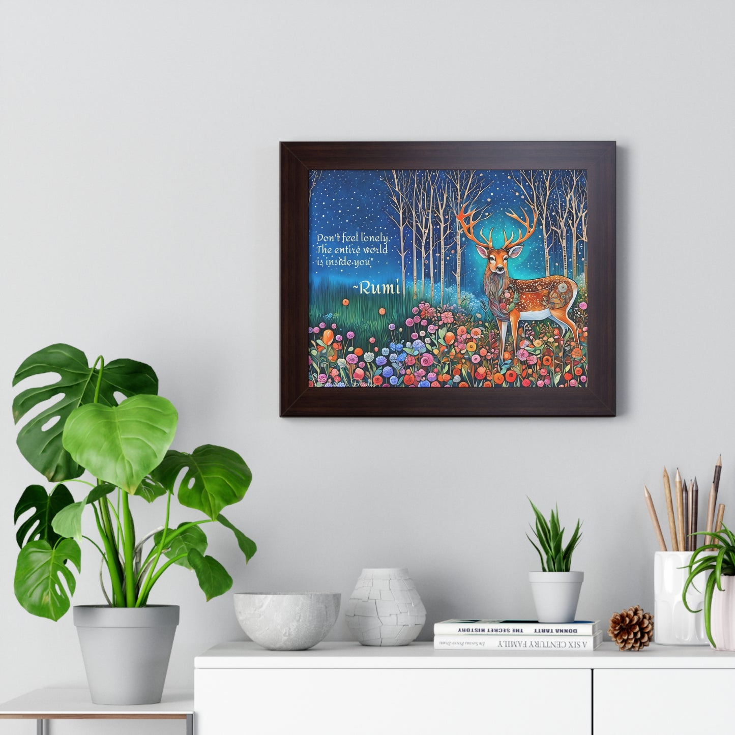 Majestic Boho Deer Framed Poster