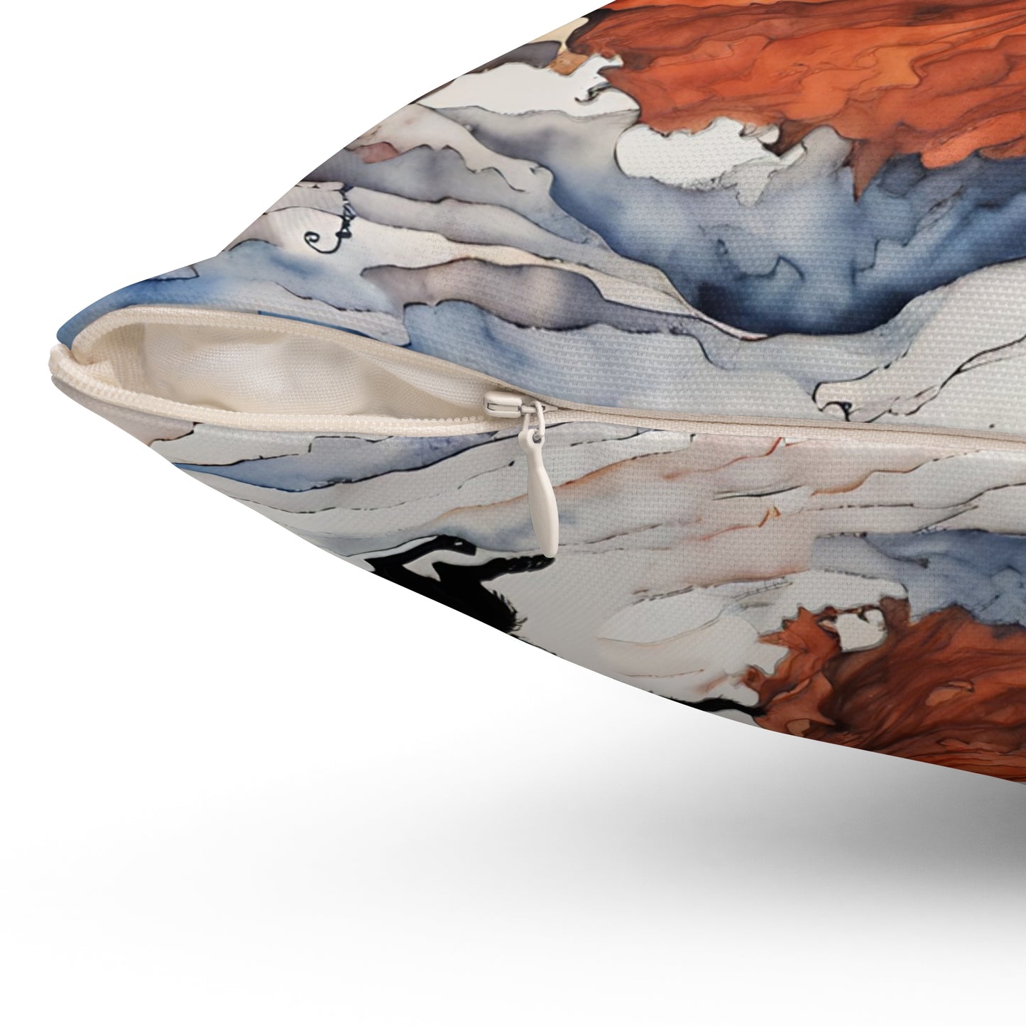 Crimson witch with black cat pillow  Square Pillow - by Fairyhill Studio