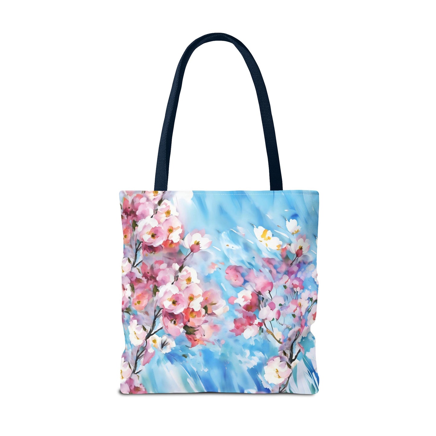 Canvas Tote Bag with Floral Cherry Blossom Design