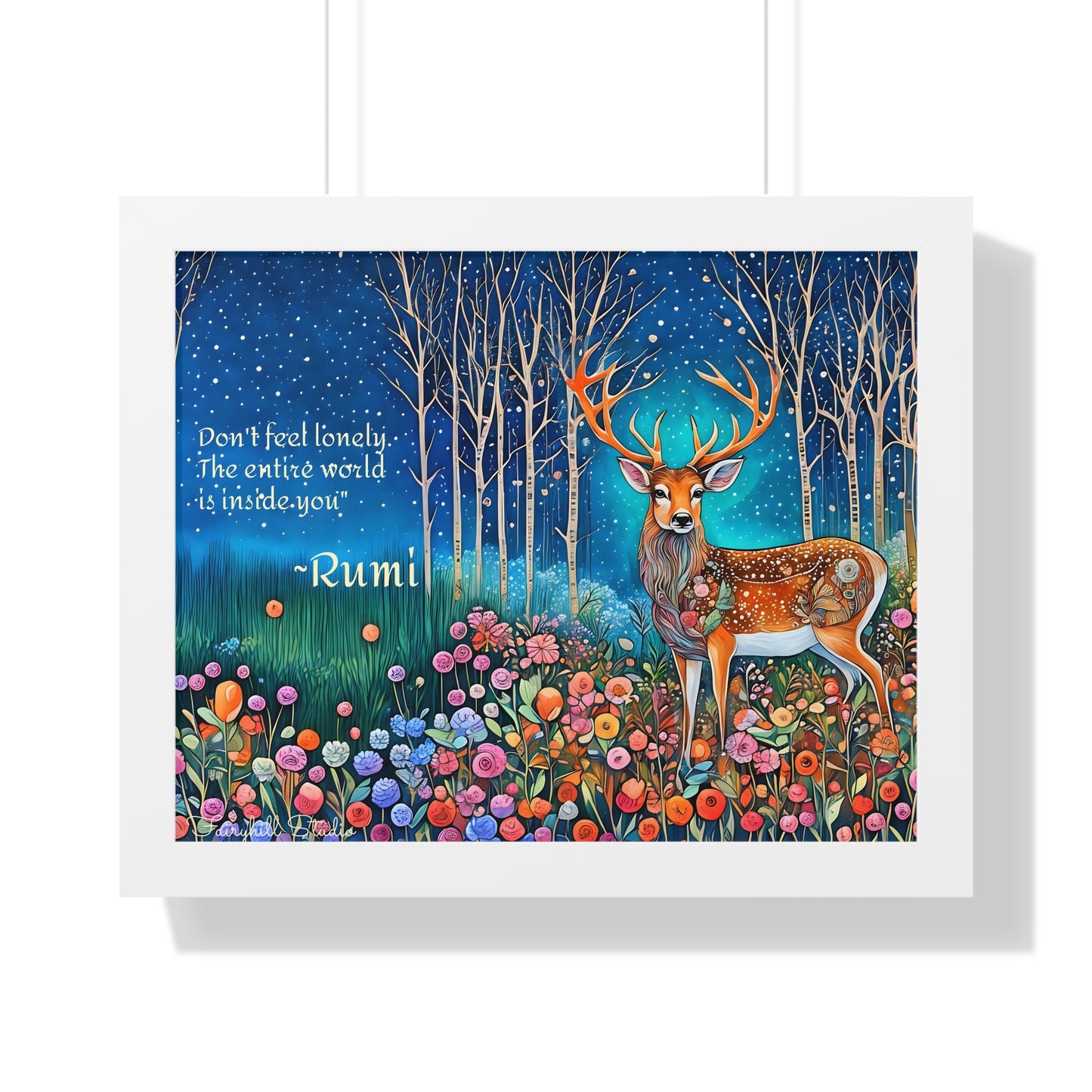Majestic Boho Deer Framed Poster