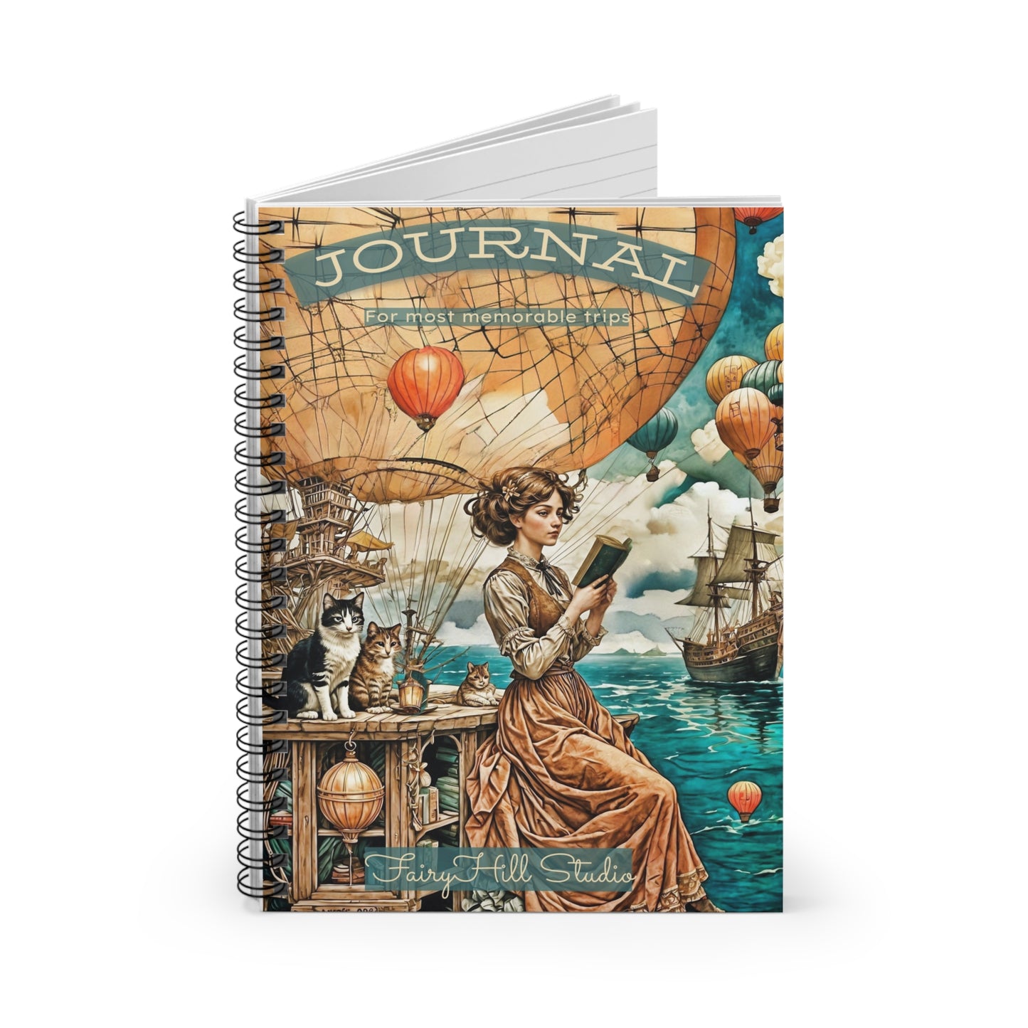 Spiral Notebook - Hot Air Balloon Journal Travel Journey
