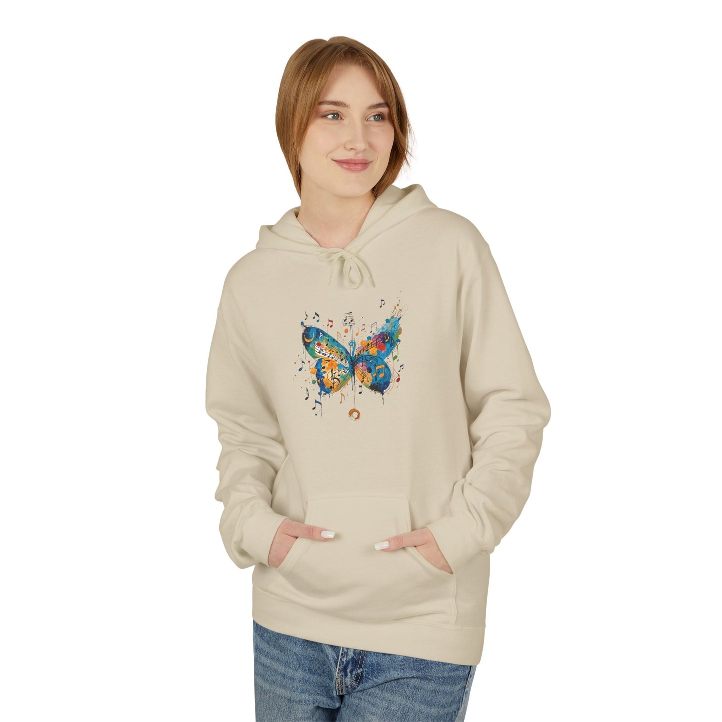Colorful Butterfly Graphic Hoodie, Unisex Fleece Sweatshirt for Spring, Gifts for Nature Lovers, Unique Fashion for Everyday Wear, [...]