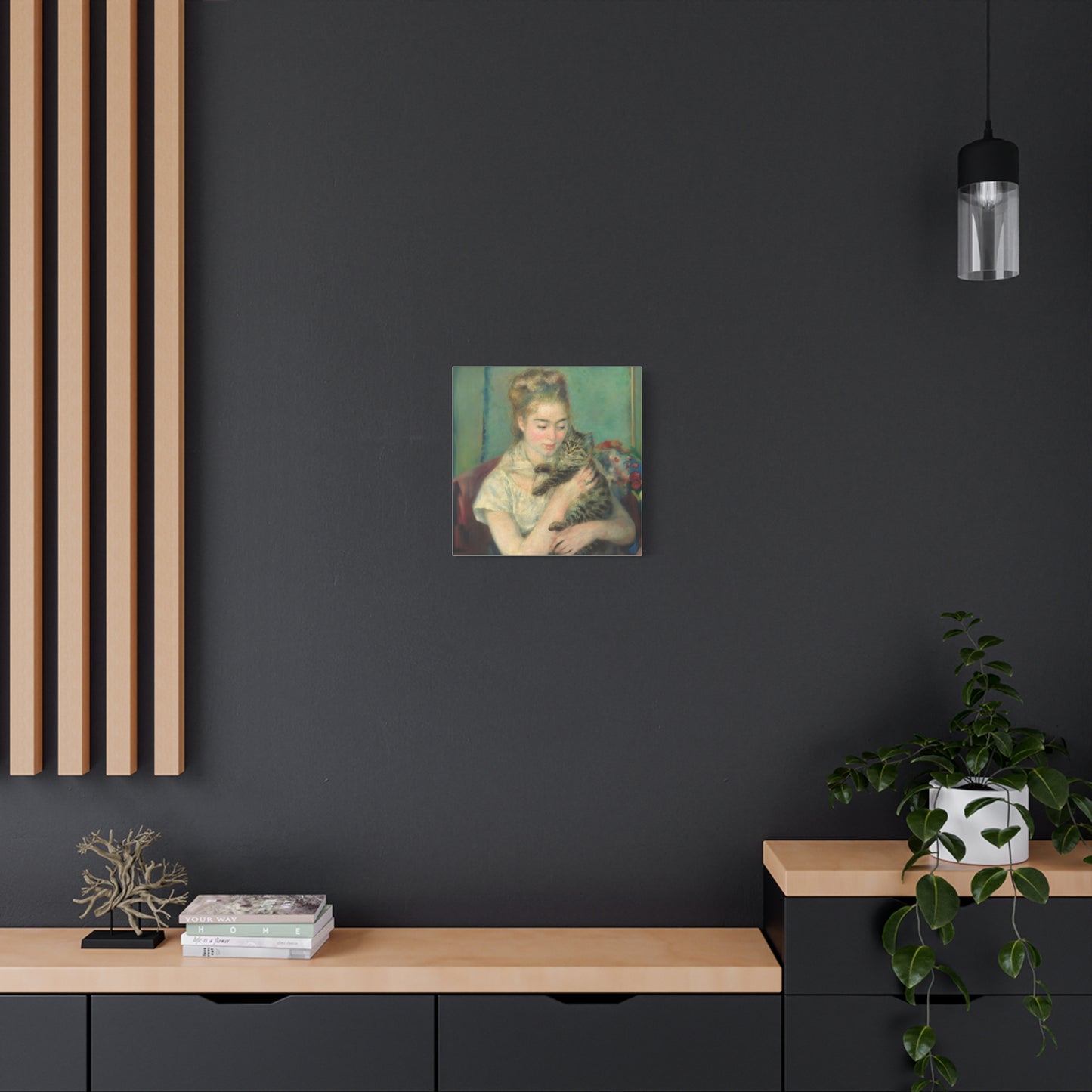 Canvas Art -   Woman with a Cat by Auguste Renoir