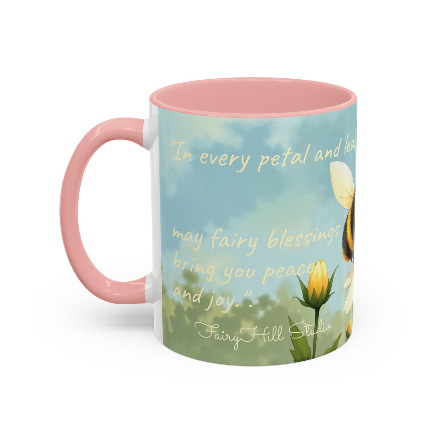 Garden Honey Bee-Themed Coffee Mug - 11 & 15oz Accent Mug for Fairy Lovers