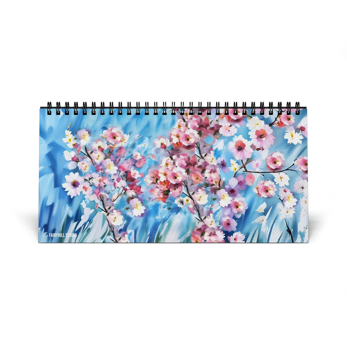 Desktop Calendar - Cherry Blossom Impasto Art 2025