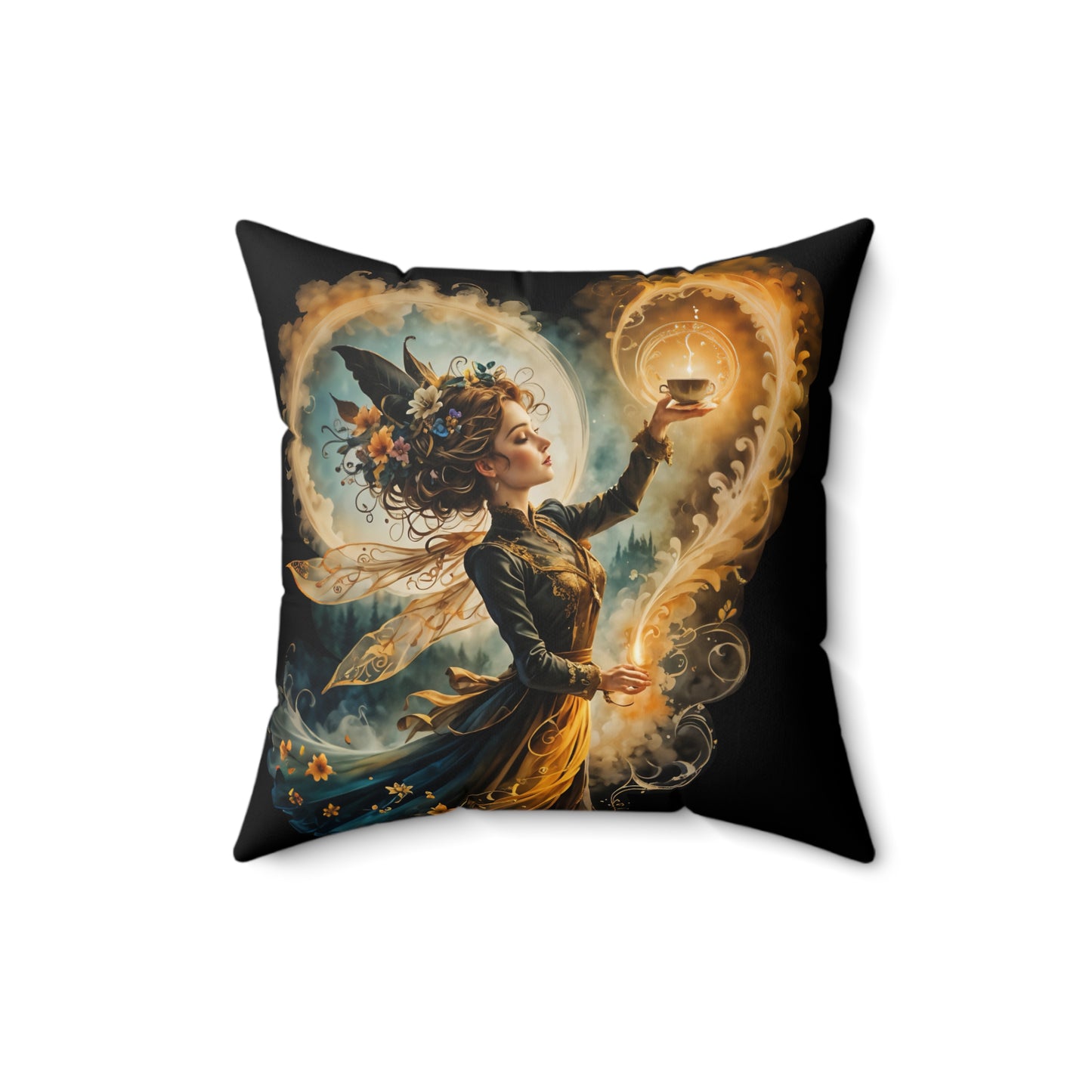Lovely   Magical Fairy Holding a Candle Whimsical Art by Fairyhill Studio