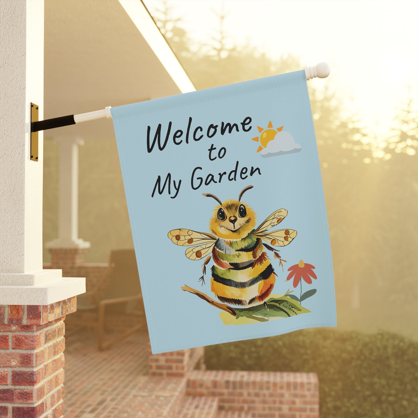 Cute Bee  Garden Banner - Welcome to My Garden Outdoor Decor