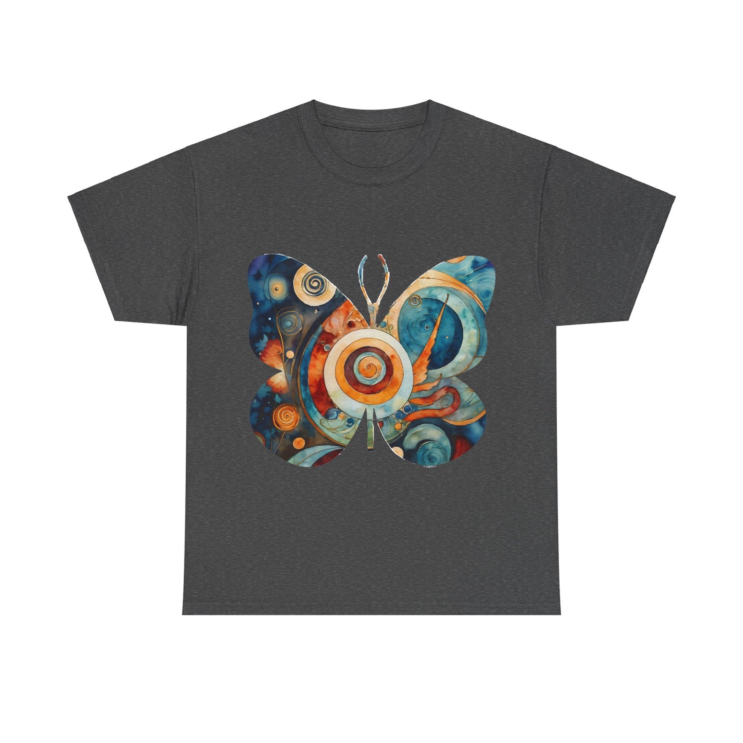 Colorful Abstract Butterfly Swirl Tee - Unisex Heavy Cotton