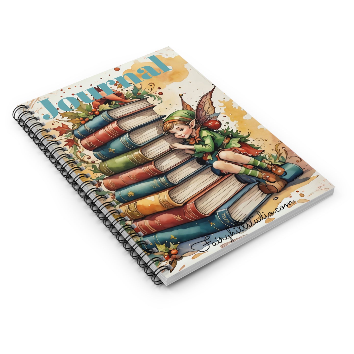 Spiral Notebook - Christmas Elf Books Illustration