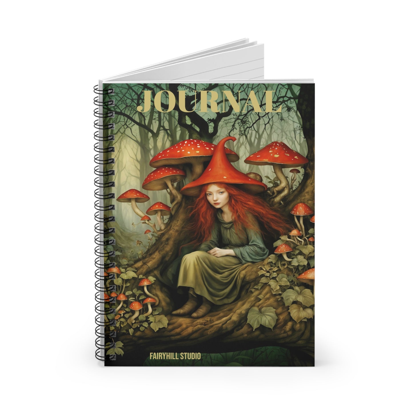 Spiral Notebook -Red Mushroom Fairy Art