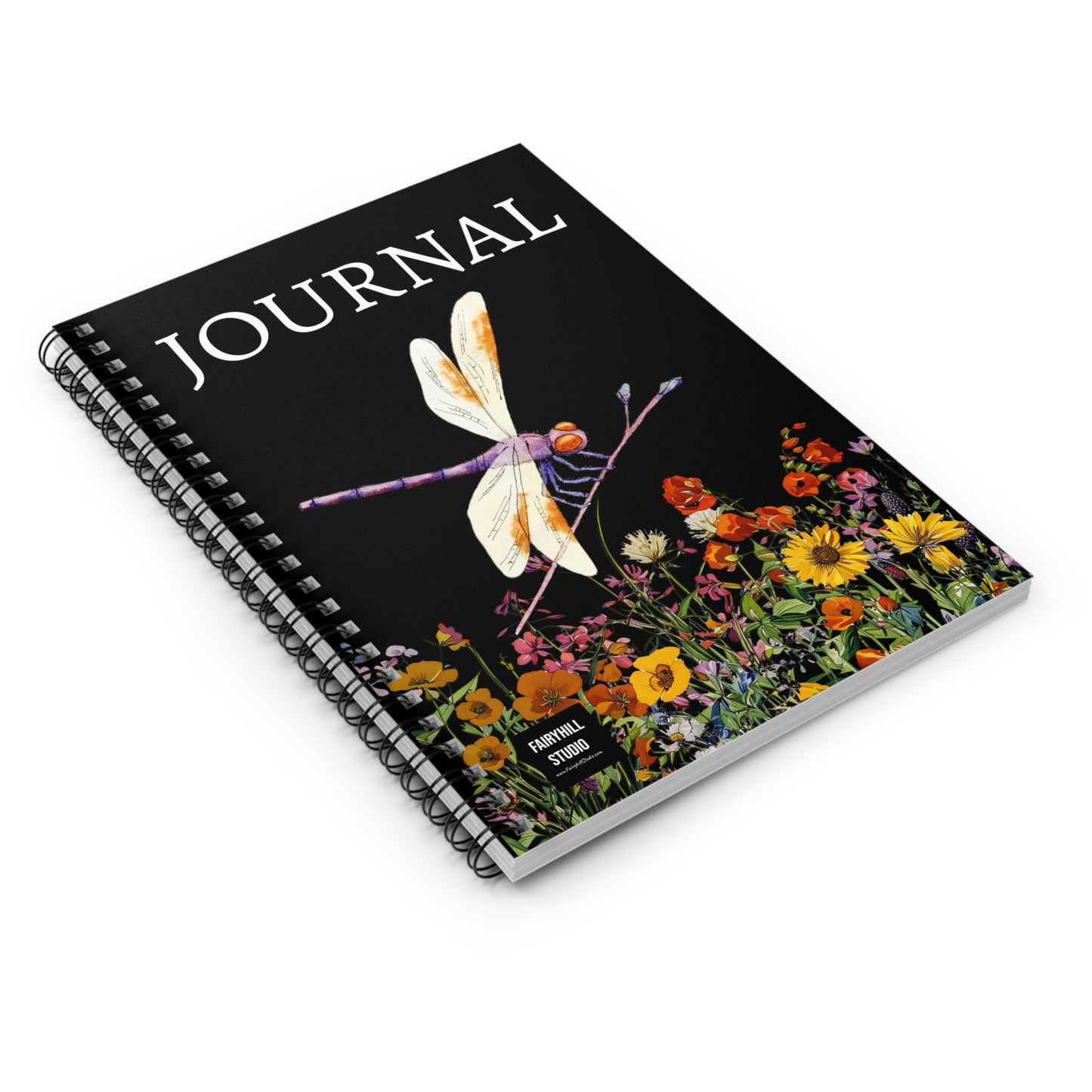 Fairy Hill Studio "Dragonfly   Journal, Spiral Notebook - Ruled Line