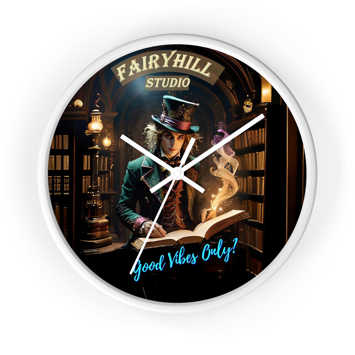 Fairy Hill Studio" Good Vibes Only"  Wall Clock