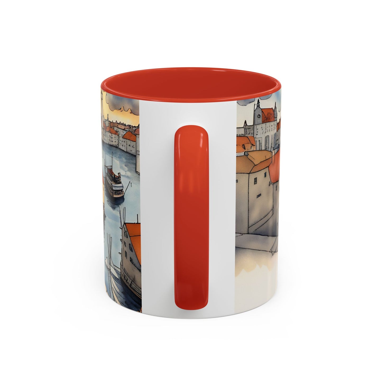 Girl with Black cat on a roof top Art-Themed Coffee Mug - 11 & 15oz Accent Mug for Musroom  Fsiry Lovers
