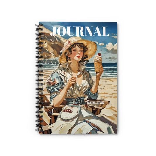 Spiral Notebook - Vintage model with an icecream/ Art Design