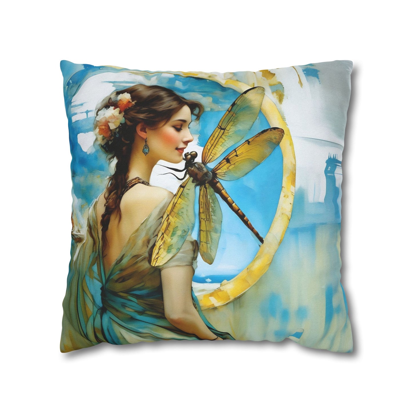 Elegant Dragonfly Art Pillowcase | Decorative Cushion Cover, Home Decor, Gift Idea, Bohemian Style, Christmas Decoration