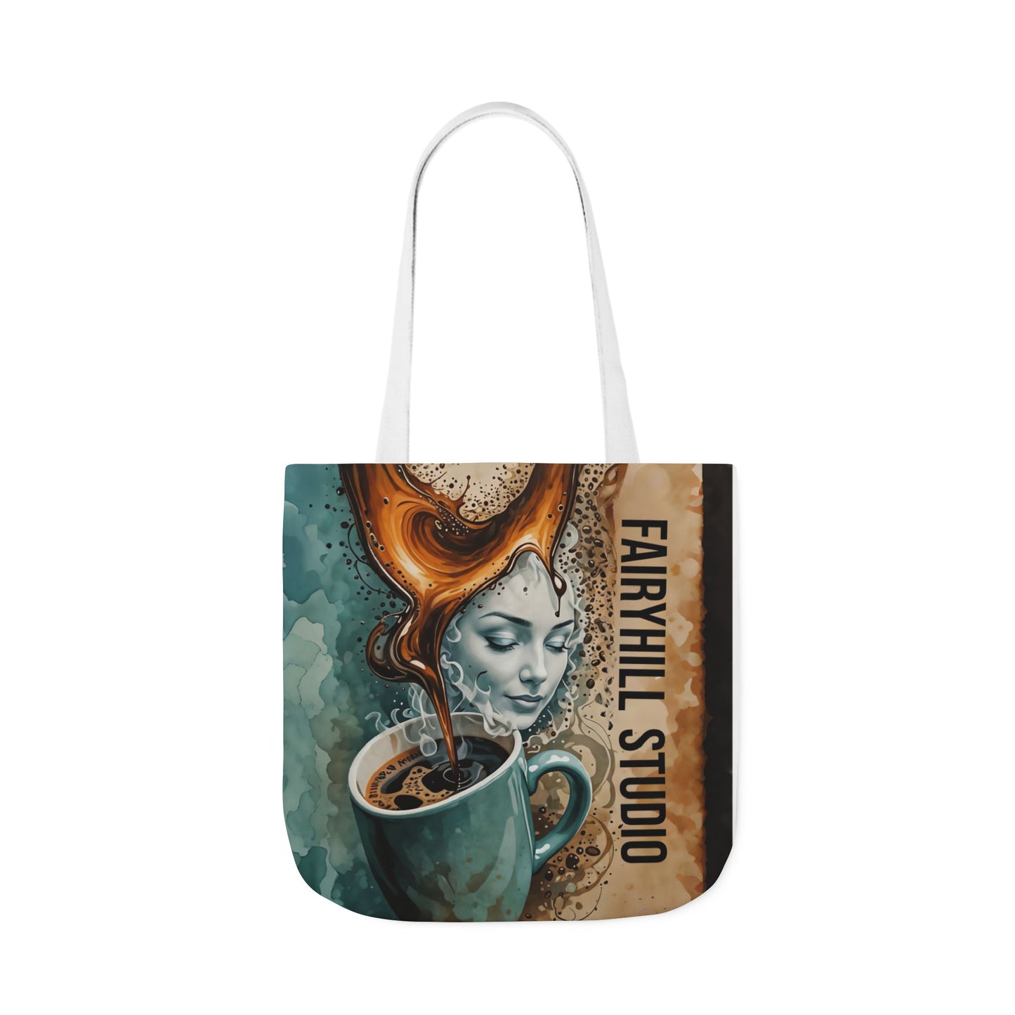 Morning Coffee Fairyhill studio Canvas Tote Bag - Perfect for Beach Days, Eco-Friendly Shopping, and Summer Fun!