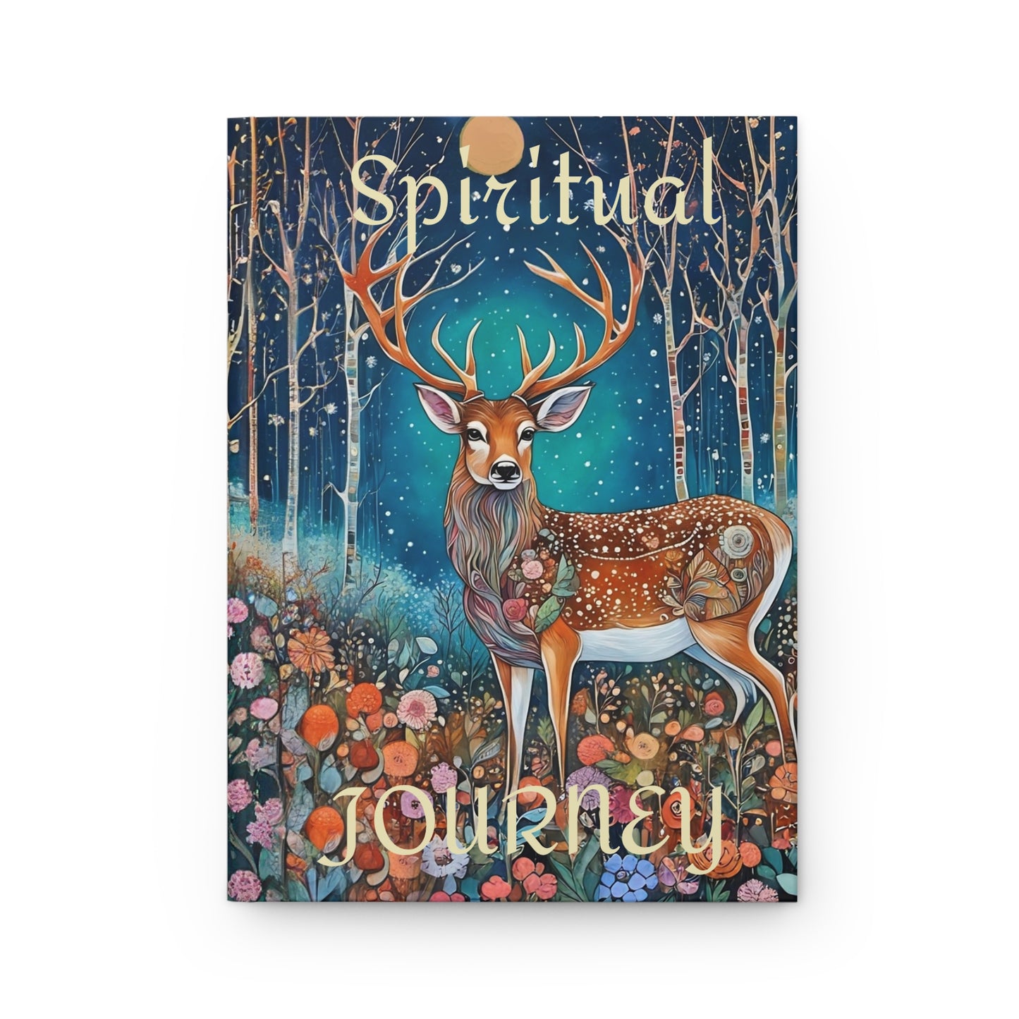 Hardcover Journal Rumi 'The beauty you see in me" - Spiritual Rumi Quote Deer Journal Art by Fairyhill Studio