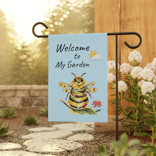 Cute Bee  Garden Banner - Welcome to My Garden Outdoor Decor