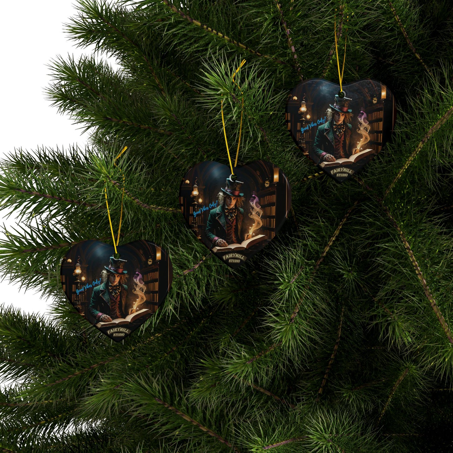 Christmas Ornaments - Good Vibes Only, Top Hatter Design