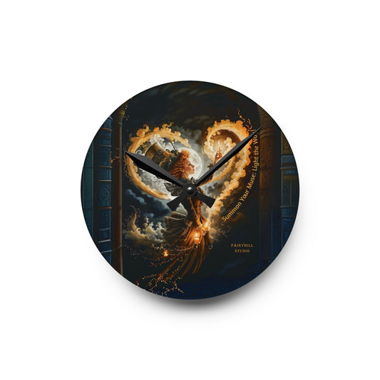 Fairy Wall Clock Mad Hatter Fairy with Candle Art