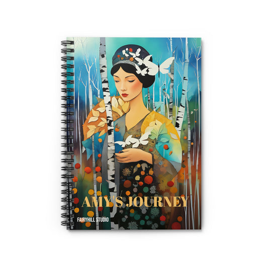 Spiral Notebook - Lovely Girl with Birch Trees