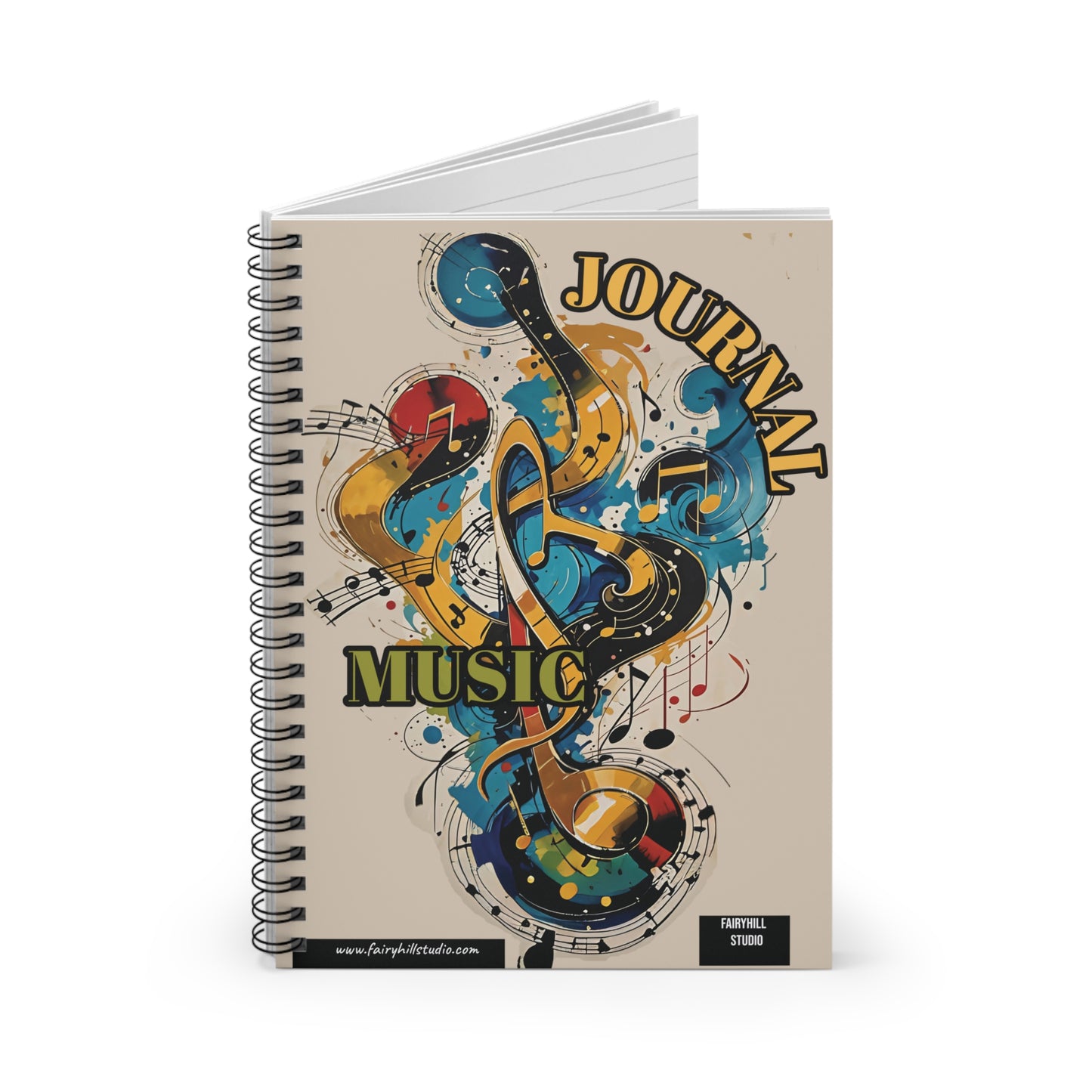 Christmas Music Notes Spiral Notebook - Ruled Line