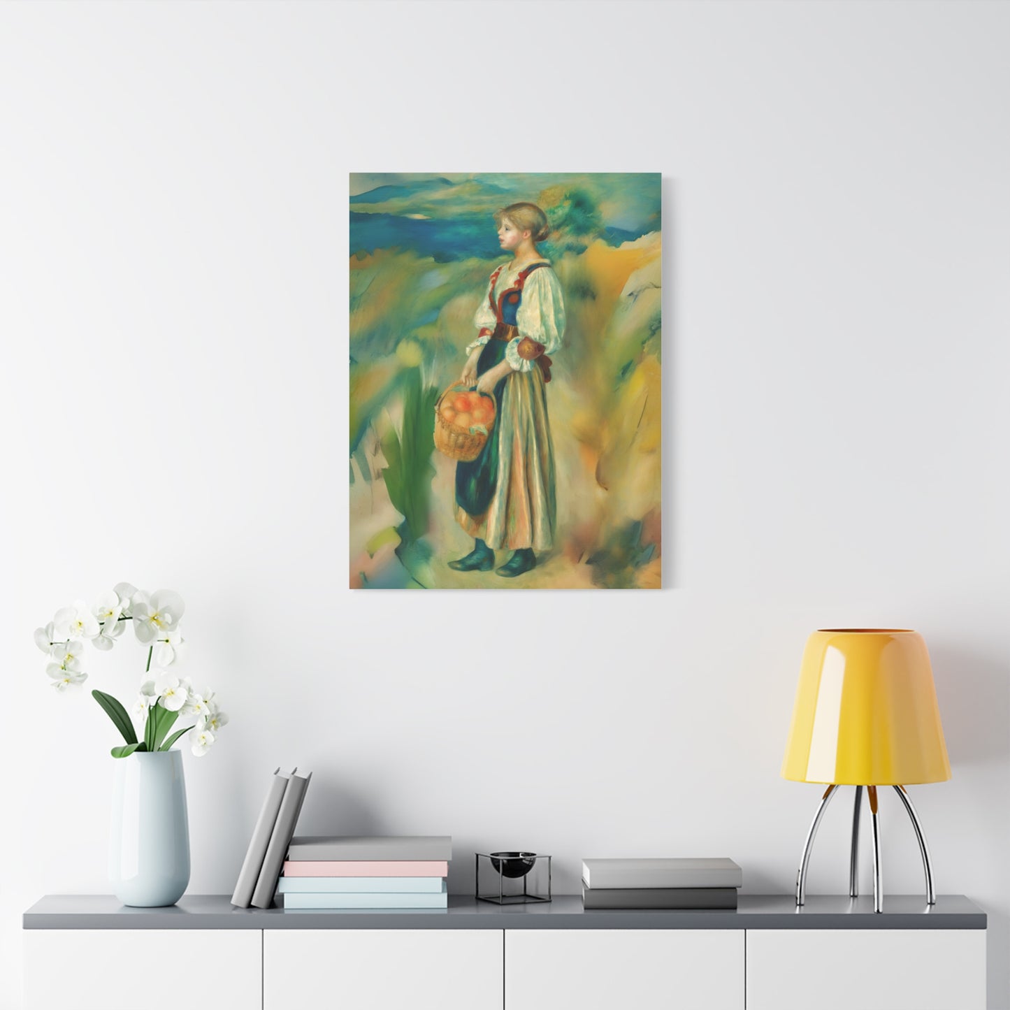 Canvas Print - Girl with a Basket of Oranges Art by Auguste Renoir