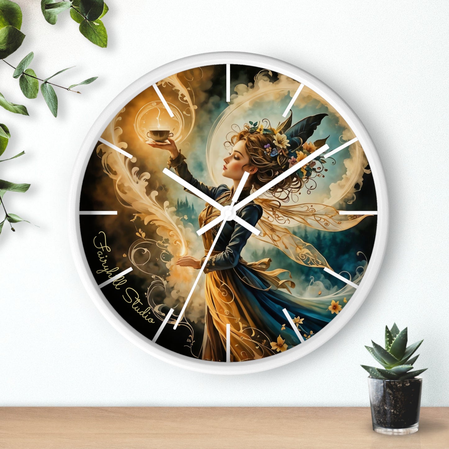 Artistic Fairy Wall Clock, Fantasy Home Decor, Unique Gift for Her, Enchanted Timepiece, Decorative Clock for Living Room