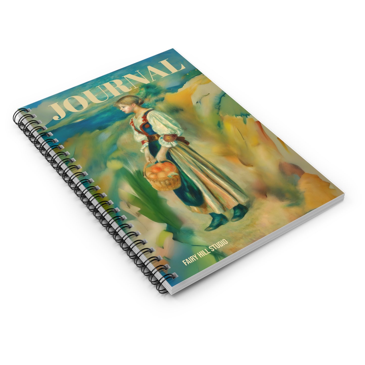 Spiral Notebook - Girl with a Basket of Oranges by Auguste Renoir  Fairyhill Studio