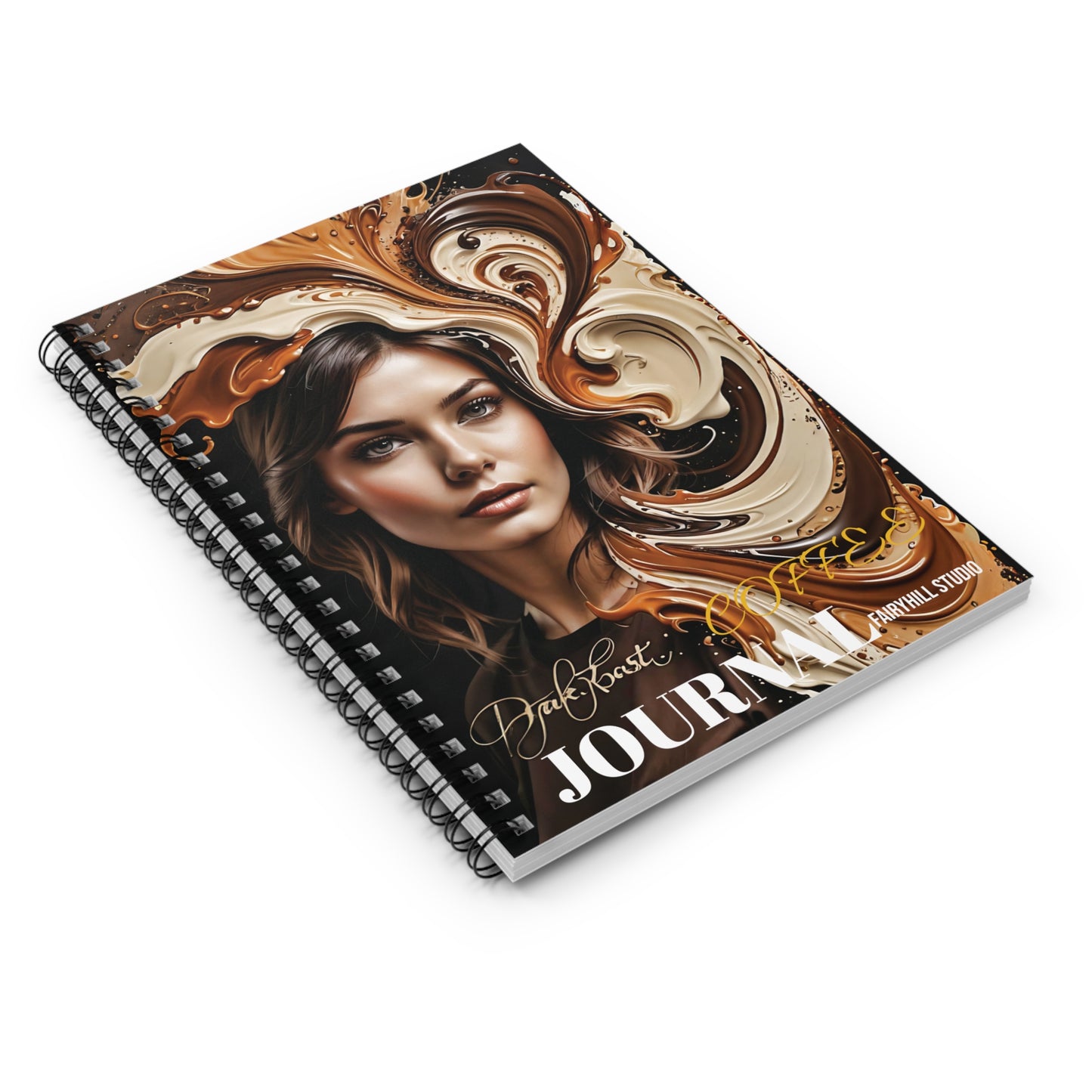 Dark Roast Coffee Notebook - Ruled Line coffee  Spiral Journal