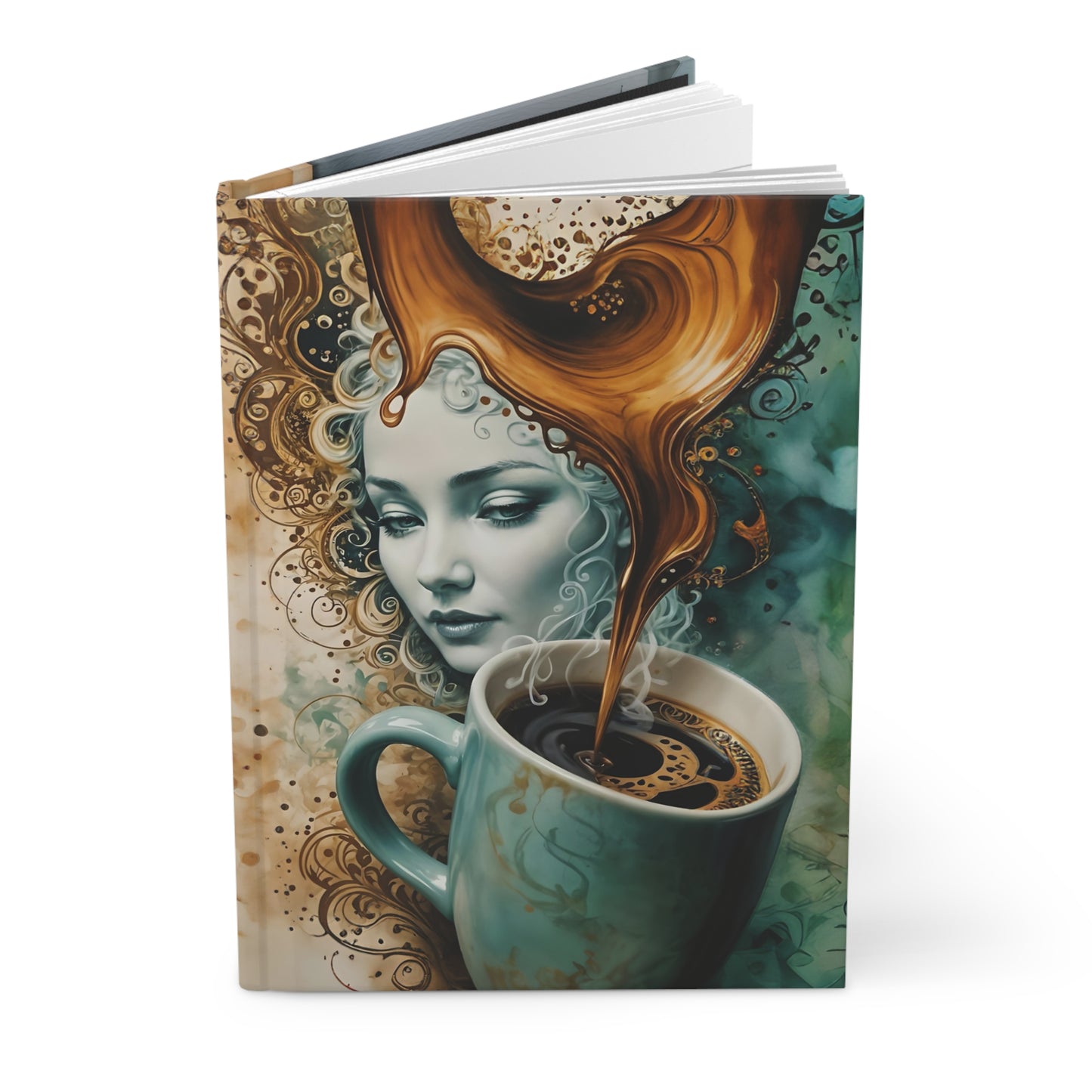 Coffee Hair Art Hardcover Journal Matte