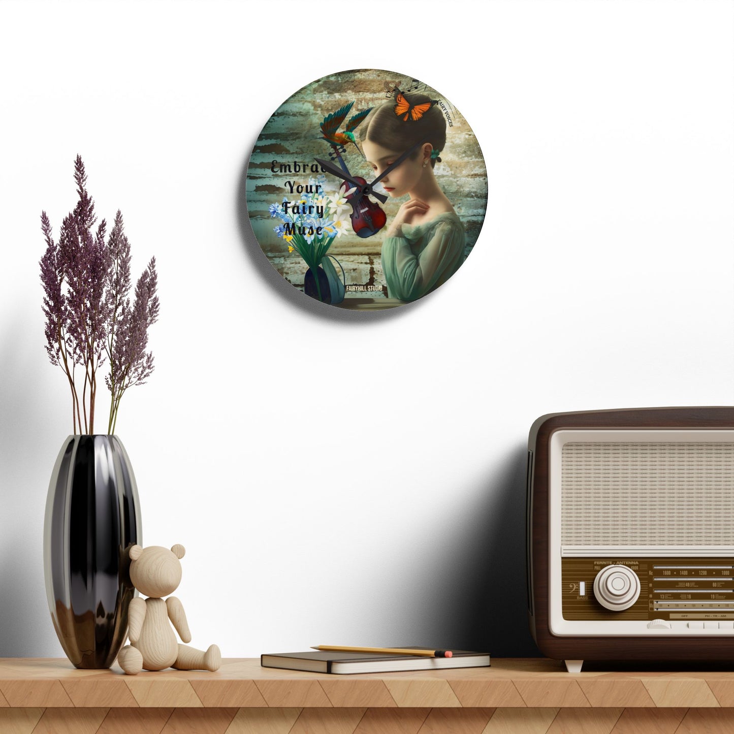 Wall Clock - Embrace your Fairy Muse Art Design