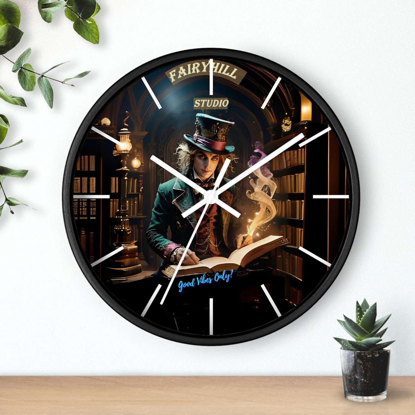 Fairy Hill Studio" Good Vibes Only"  Wall Clock