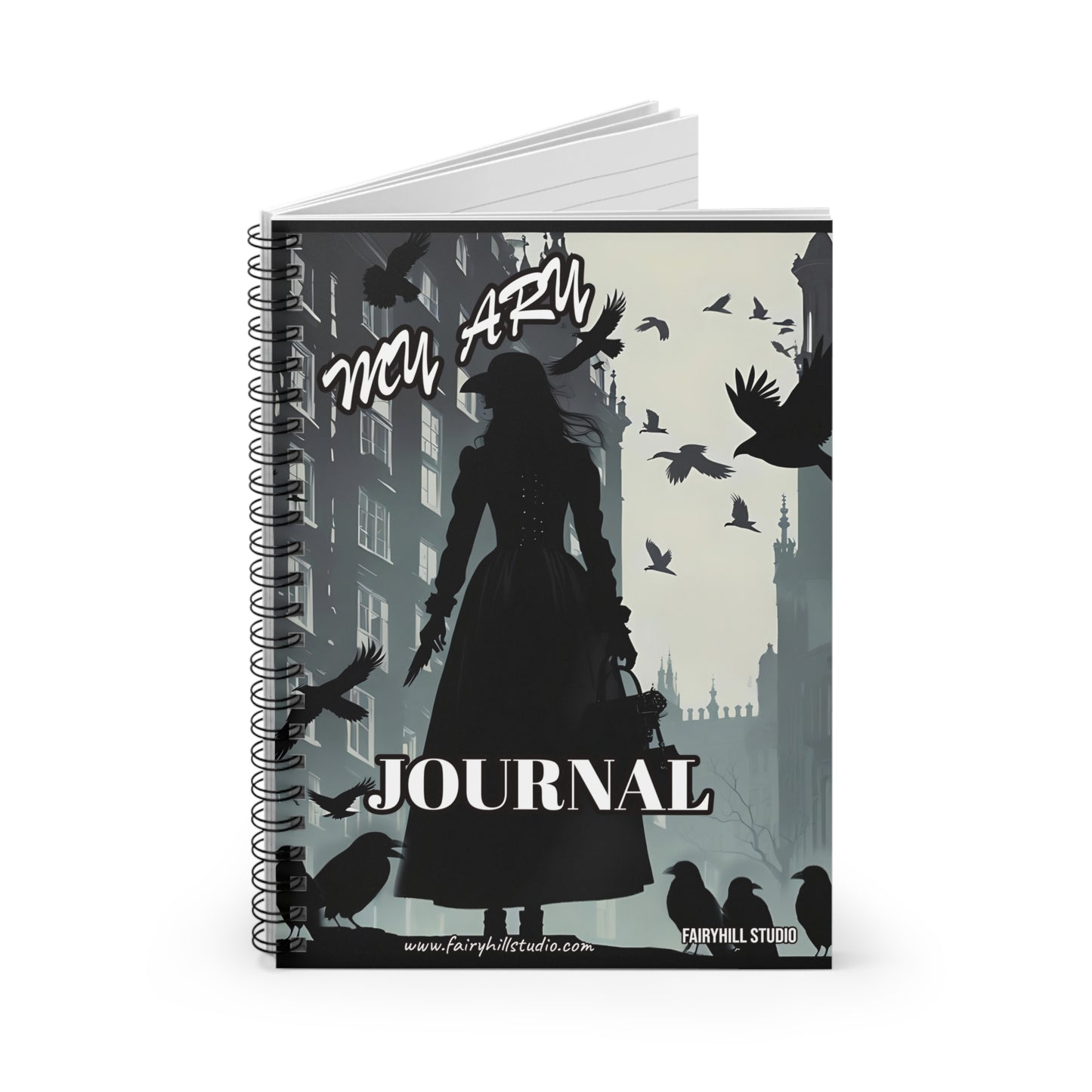 Fairy Hill Studio London Crows my art Journal, Spiral Notebook - Ruled Line