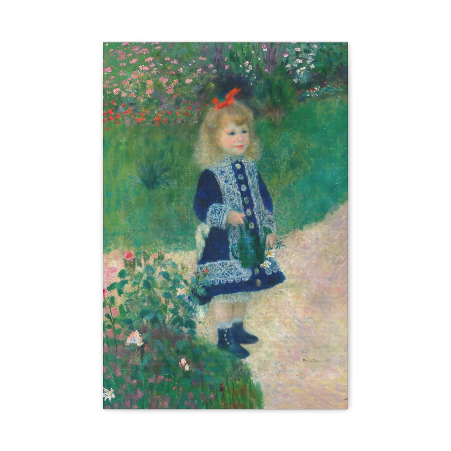 Canvas Art -  A Girl with a Watering Can, 1876 Auguste Renoir (artist) French, 1841 - 1919 , Stretched Matte 1 25"