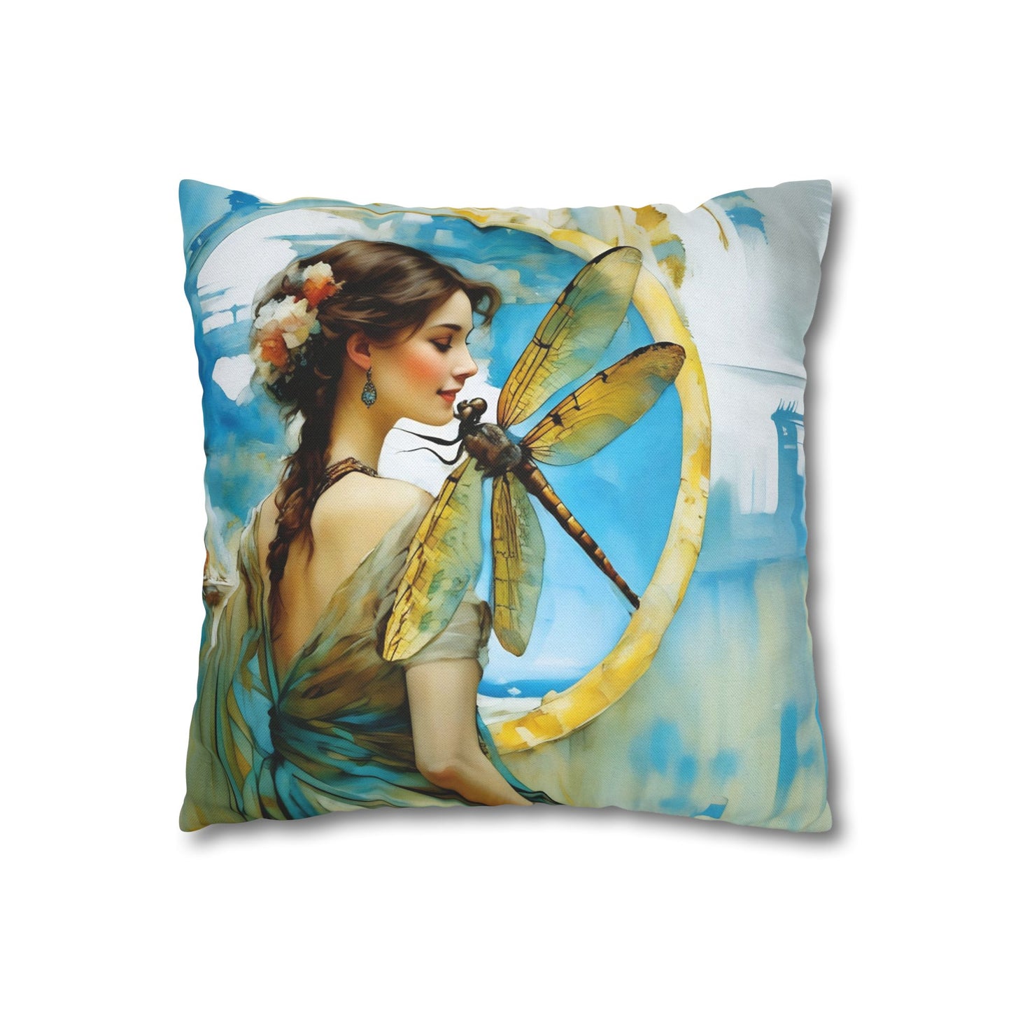 Elegant Dragonfly Art Pillowcase | Decorative Cushion Cover, Home Decor, Gift Idea, Bohemian Style, Christmas Decoration