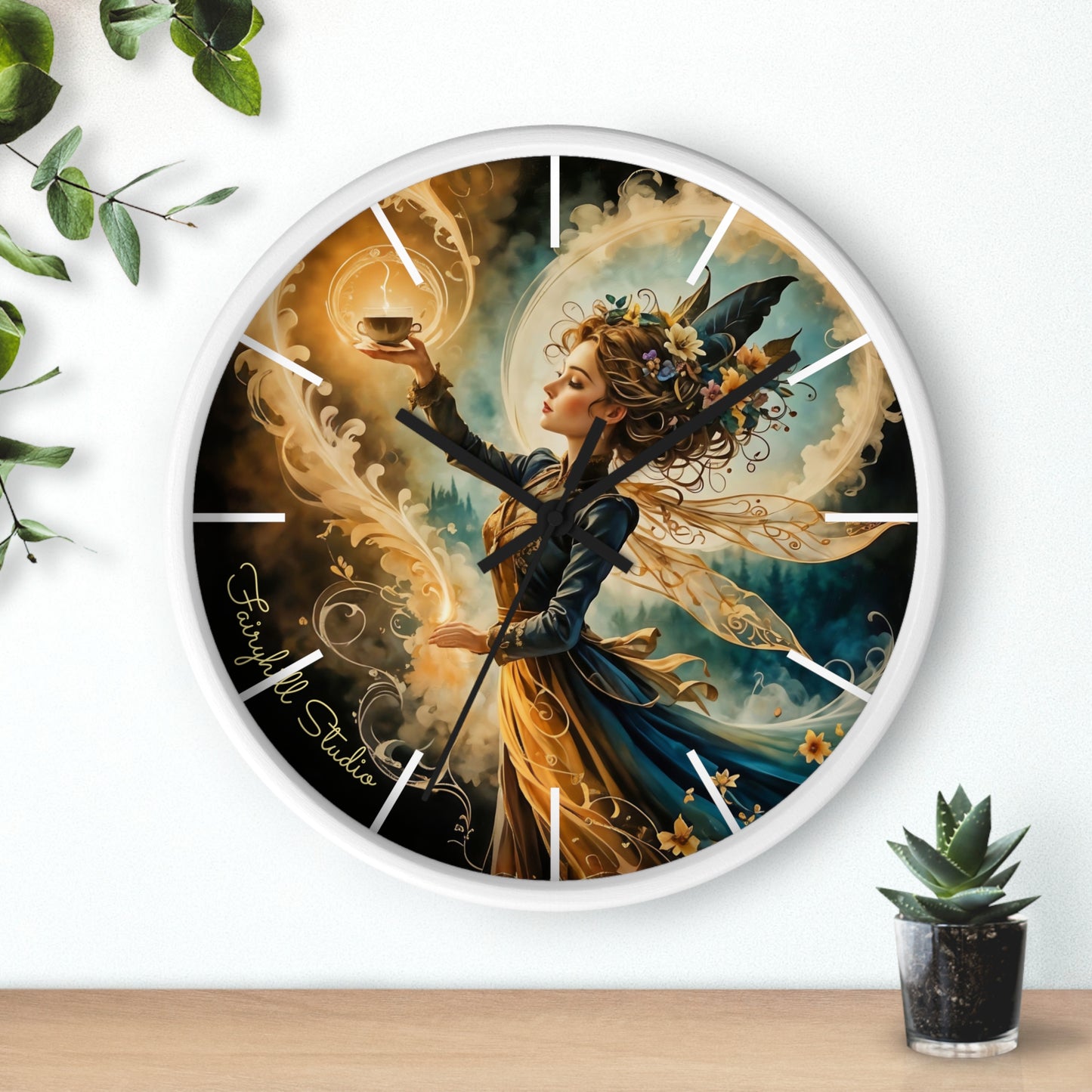 Artistic Fairy Wall Clock, Fantasy Home Decor, Unique Gift for Her, Enchanted Timepiece, Decorative Clock for Living Room