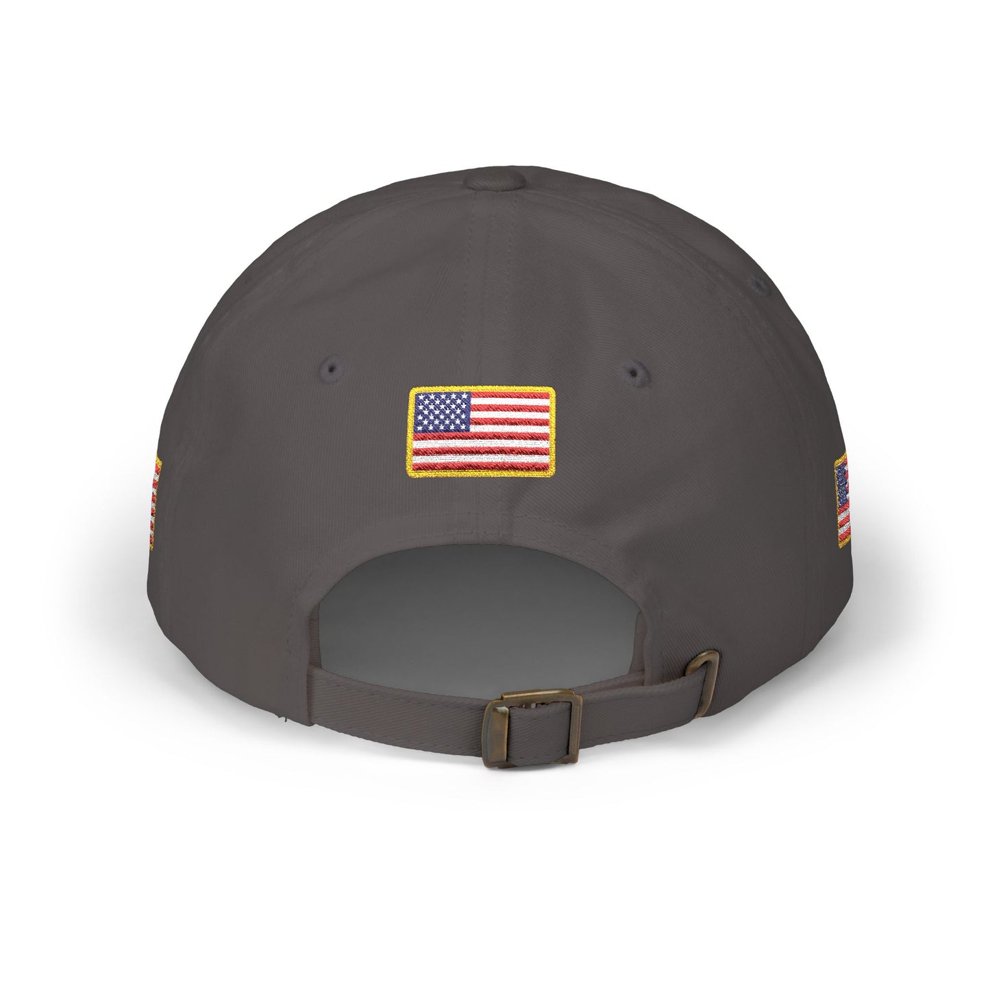 250th Anniversary USA Flag Patch Hat – Embroidered Gold Border Edition (1776–2026) – Classic White Baseball Hat