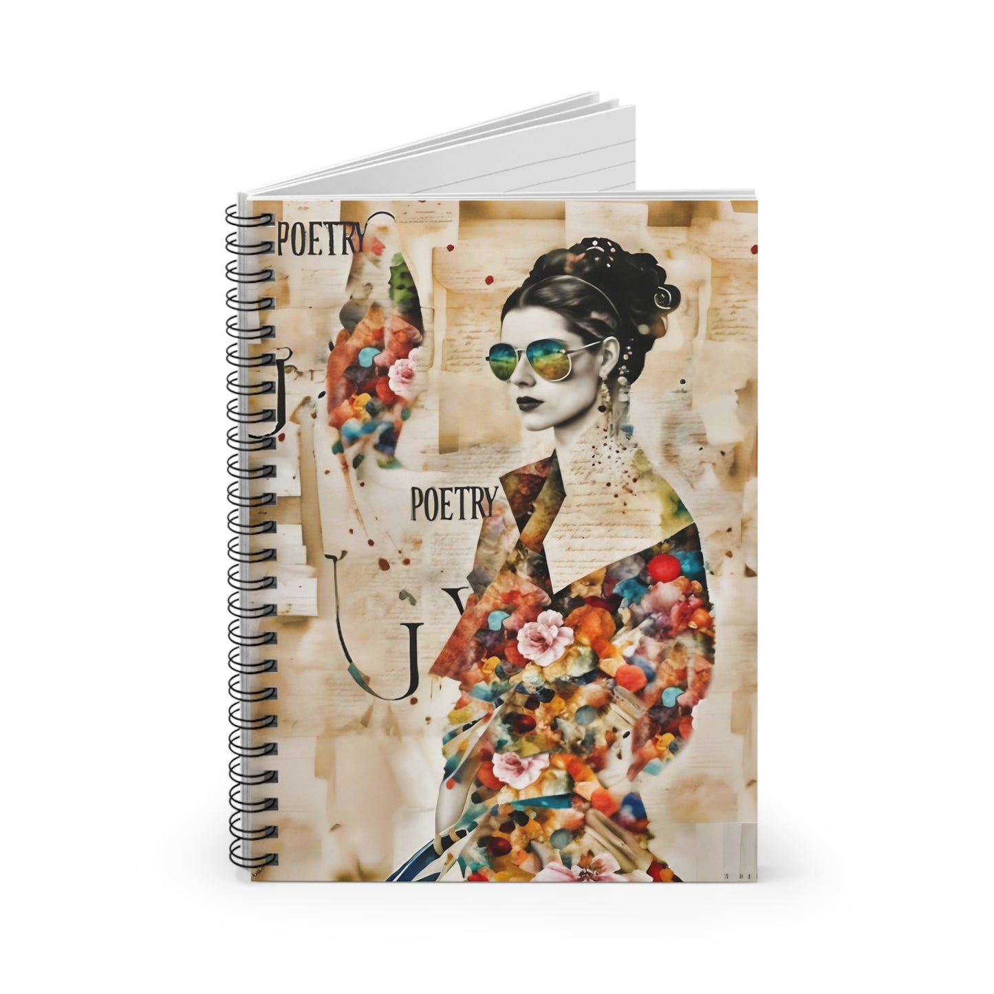 Spiral Notebook - Vintage Fashion Model Ruled Line