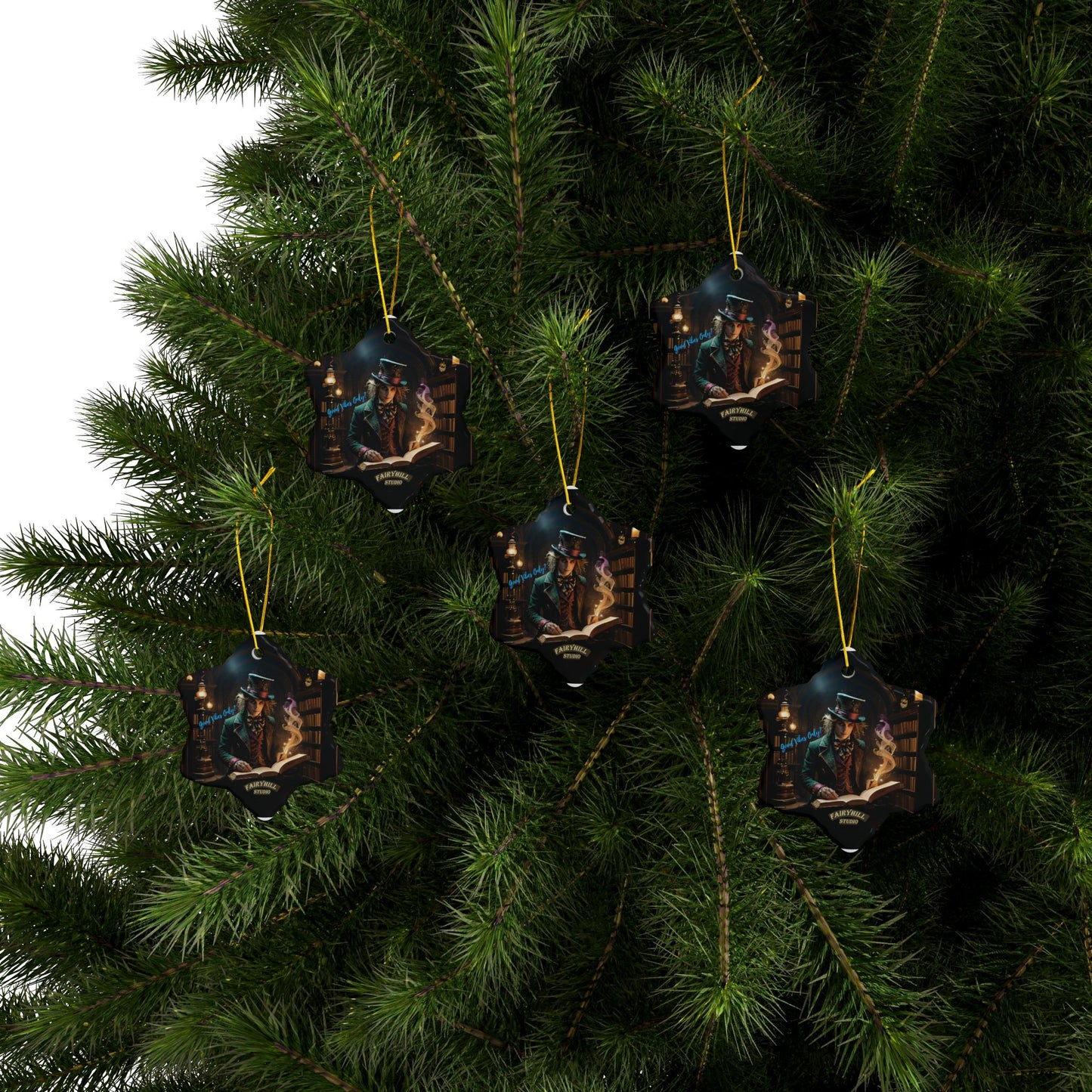 Christmas Ornaments - Good Vibes Only, Top Hatter Design