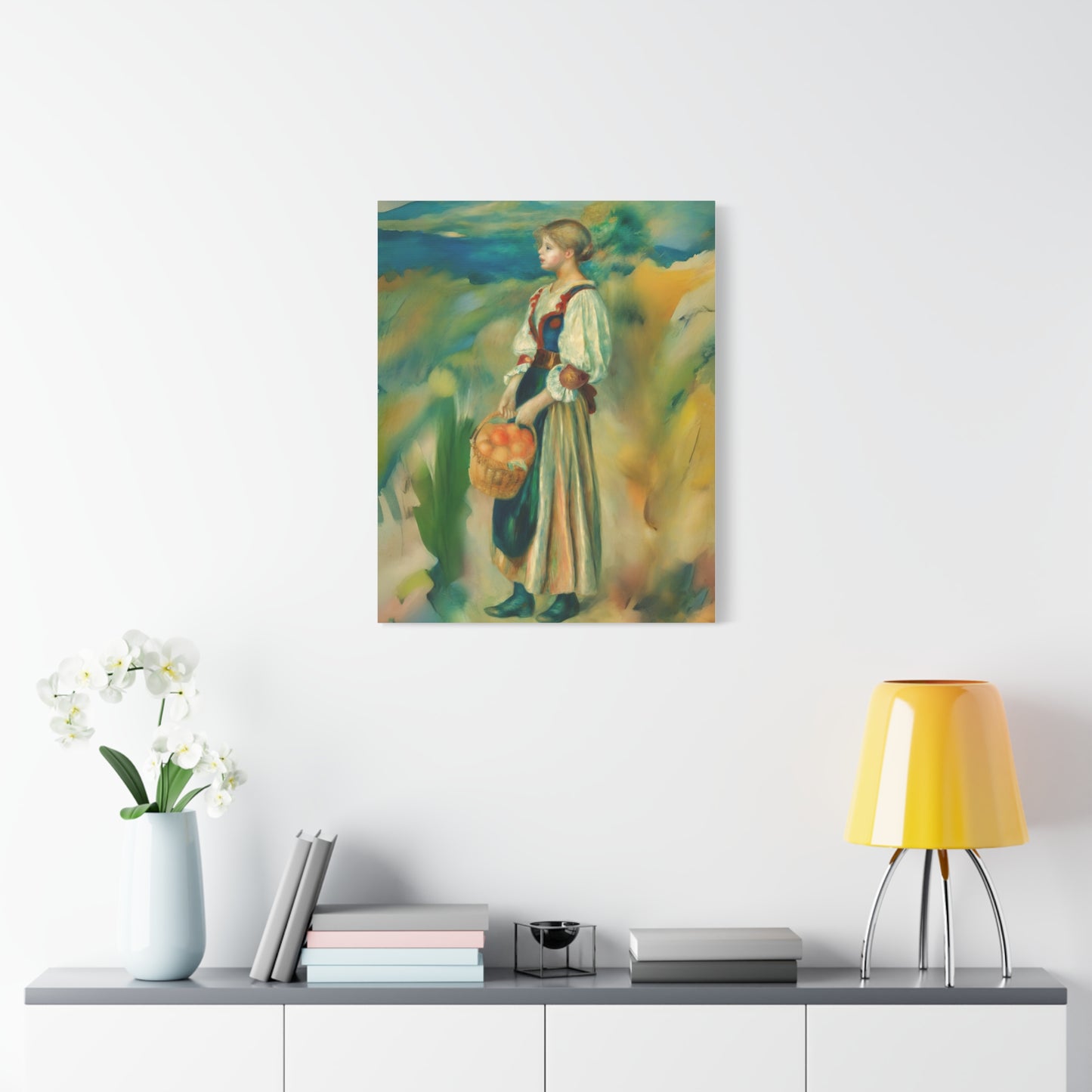 Canvas Print - Girl with a Basket of Oranges Art by Auguste Renoir