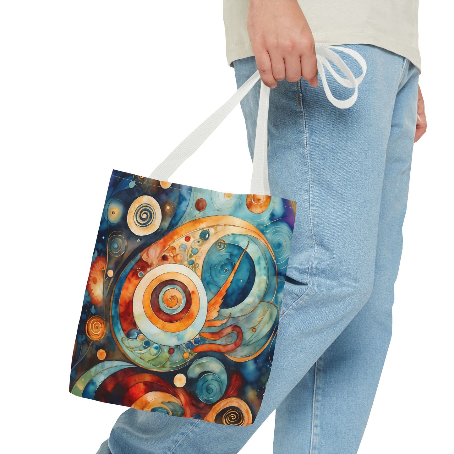 Colorful Circle Canvas  Art Tote Bag