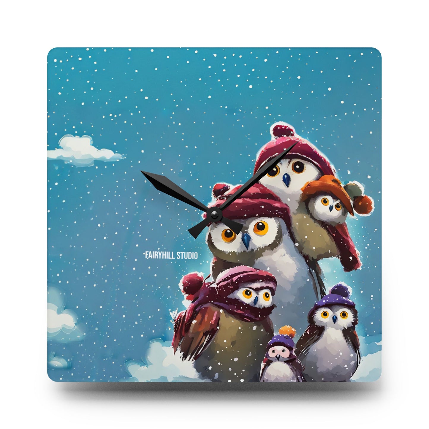 Acrylic Wall Clock Snow Penguins/Art